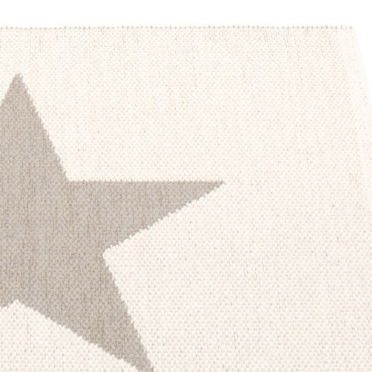 Viggo One Mud & Vanilla Runner Rug by Pappelina, showing closeup view of viggo one mud & vanilla runner rug.