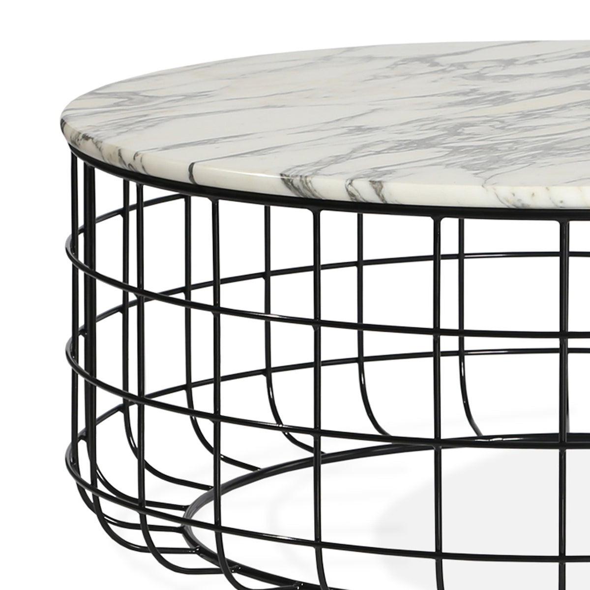 Violetta Marble Coffee Table by SohoConcept, showing closeup view of marble coffee table.