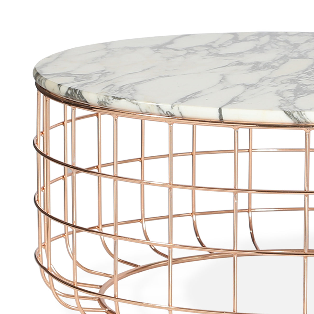 Violetta Marble Coffee Table by SohoConcept, showing closeup view of marble coffee table.