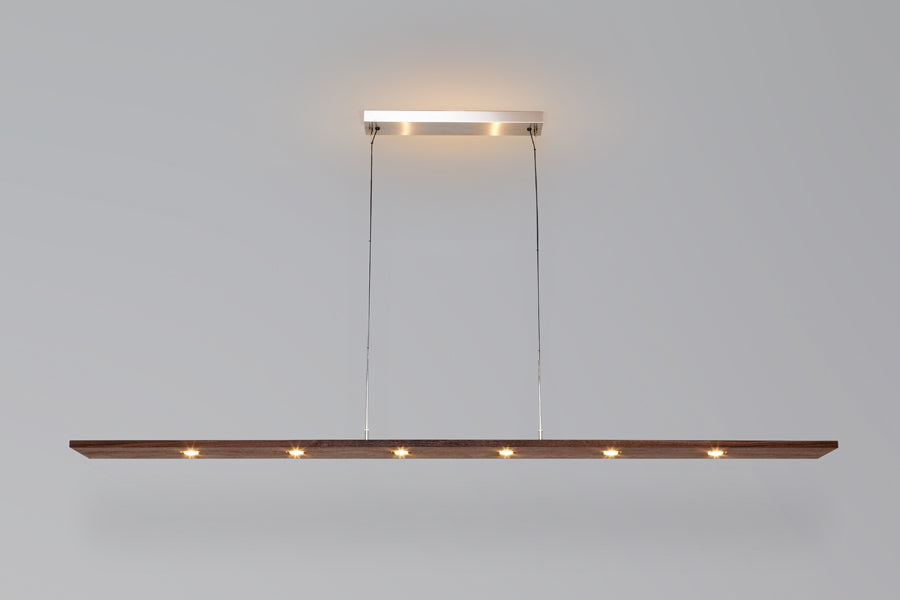 Vix 82" LED Linear Pendant by Cerno, showing vix 82" led linear pendant in live shot.