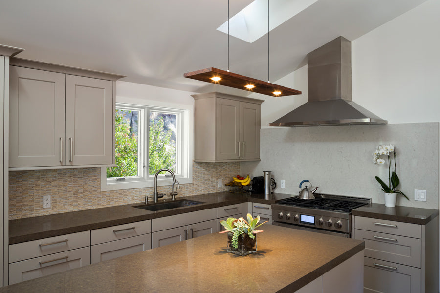 Vix 82" LED Linear Pendant by Cerno, showing vix 82" led linear pendant in live shot.
