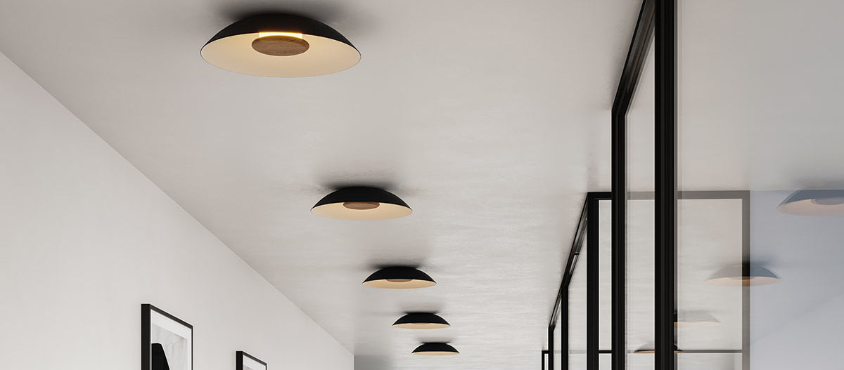 Volo Flush Mount by Cerno, showing volo flush mounts in live shot.
