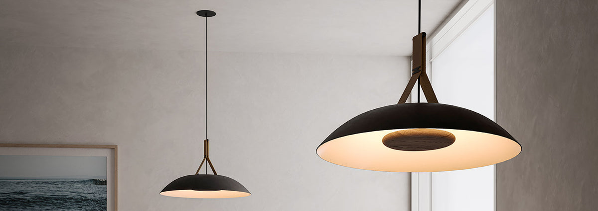 Volo Pendant by Cerno, showing volo pendants in live shot.