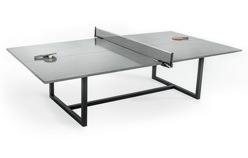 James De Wulf Vue Ping Pong Table by De Wulf - Natural Tone Concrete/ Black Powder Coated Steel.