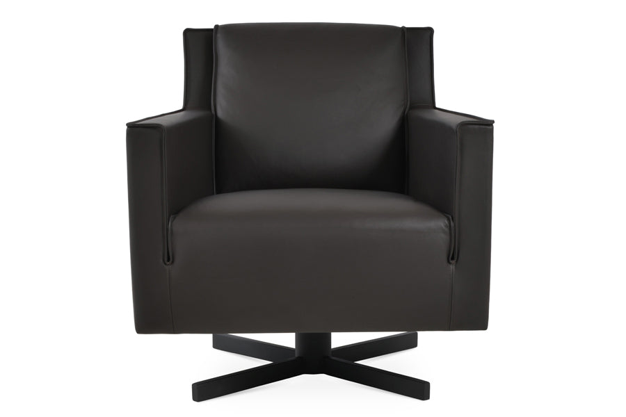 Washington Swivel Arm Chair by SohoConcept, showing front view of swivel arm chair.