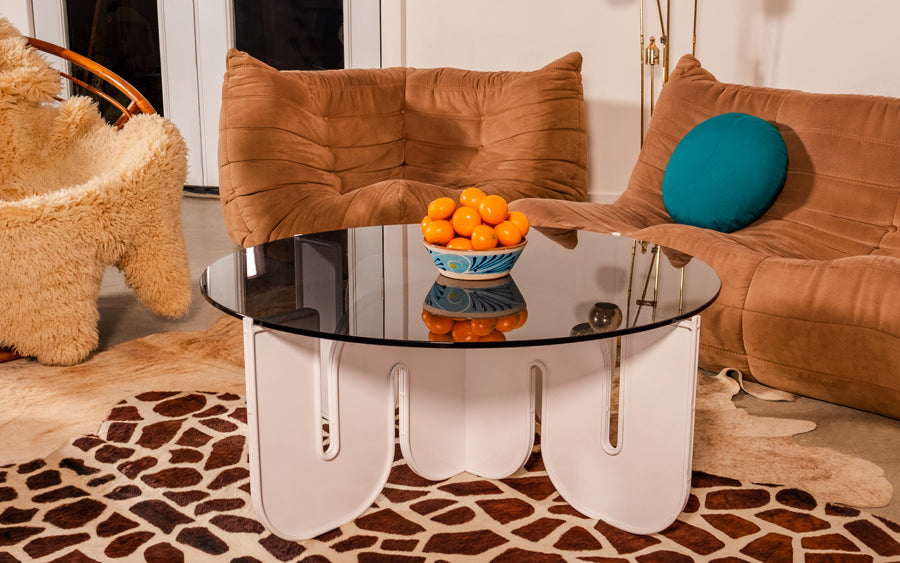 Wave Table by Bend, showing wave table with chairs in live shot.