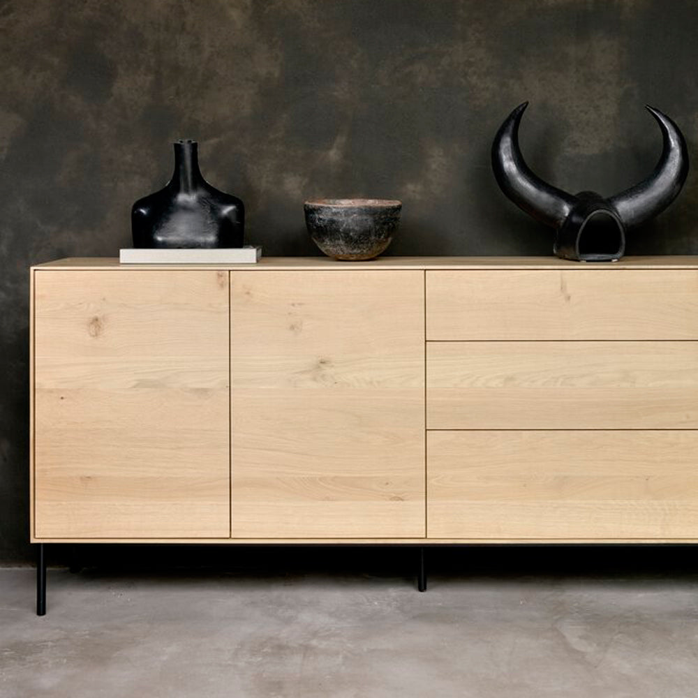Whitebird Sideboard by Ethnicraft, showing whitebird oak sideboard in live shot.