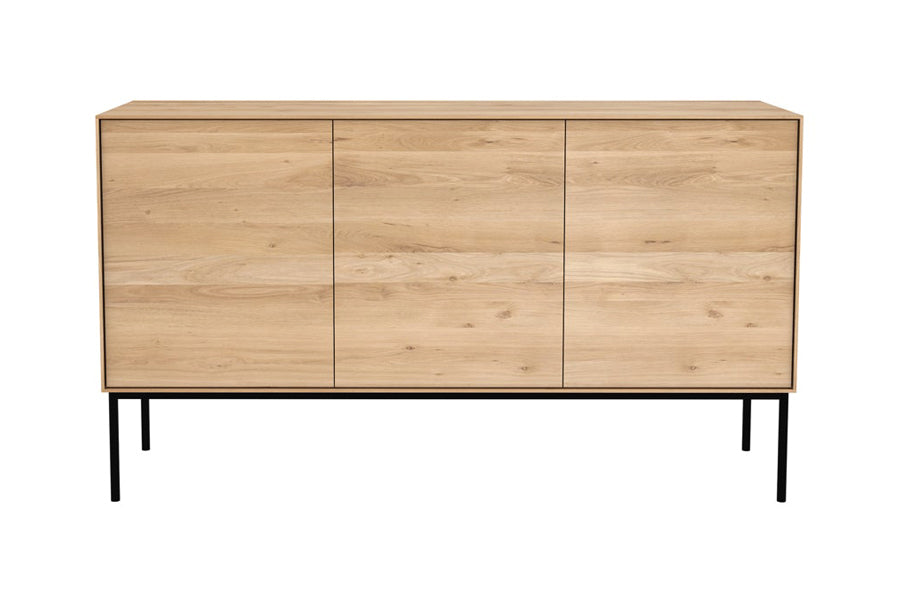 Whitebird Sideboard by Ethnicraft, showing front view of whitebird oak sideboard in oak/3 doors.