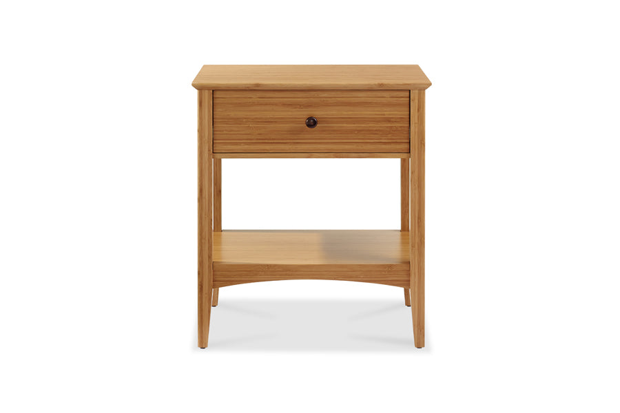 Willow Bedroom Collection by Greenington, showing front view of willow bedroom collection in nightstand/caramelized.