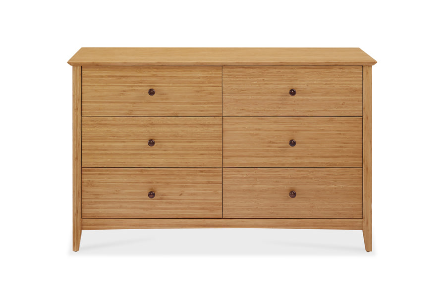 Willow Bedroom Collection by Greenington, showing front view of willow bedroom collection in dresser/caramelized.