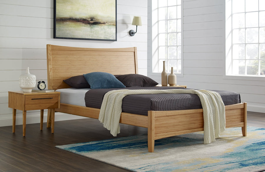 Willow Caramelized Platform Bed by Greenington, showing willow caramelized platform bed in live shot.