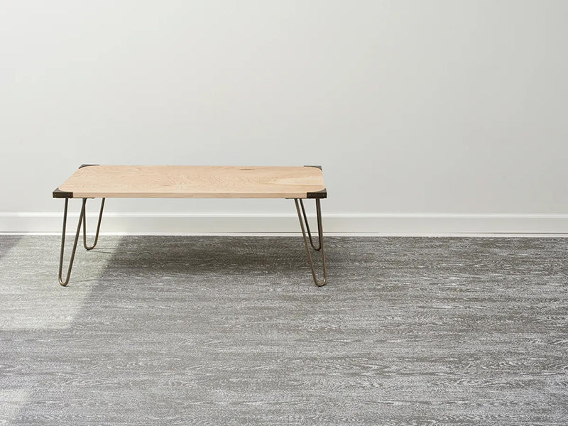Woodgrain Woven Floor Mat by Chilewich, showing woodgrain woven floor mat in live shot.
