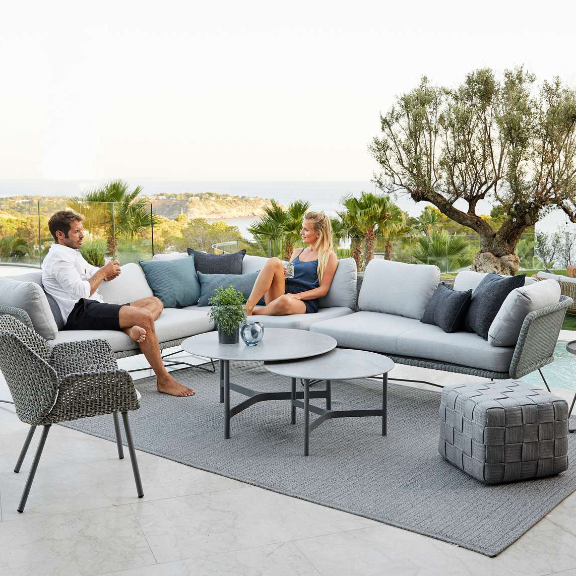 Wove Scatter Cushion by Cane-Line, showing wove scatter cushions in live shot.