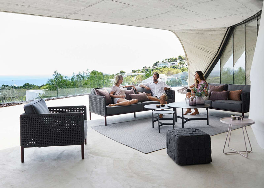 Wove Scatter Cushion by Cane-Line, showing wove scatter cushions in live shot.