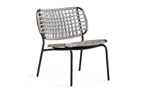 Yo! Garden Chair by Connubia - Black Metal Frame + Sand Tortuga Woven Rope.