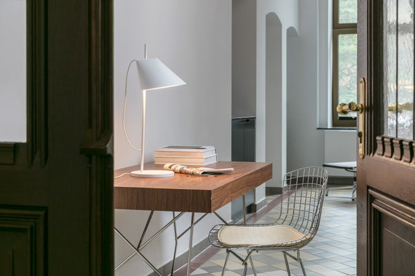 Yuh Indoor Table Lamp by Louis Poulsen, showing indoor table lamp in live shot.