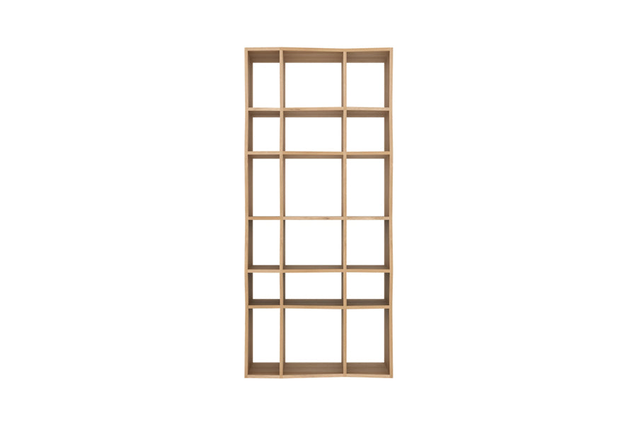 Z Rack by Ethnicraft, showing front view of z oak rack in oak/37" x 15".