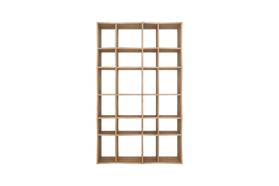 Z Rack by Ethnicraft, showing front view of z oak rack in oak/49" x 15".