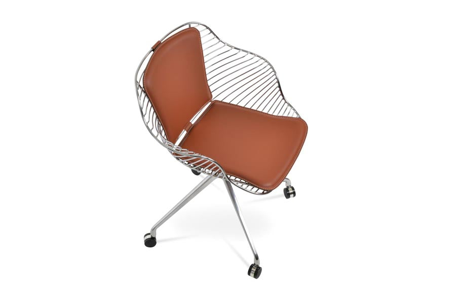 Zebra Arm Spider Swivel Chair by SohoConcept, showing side view of zebra arm spider swivel chair.