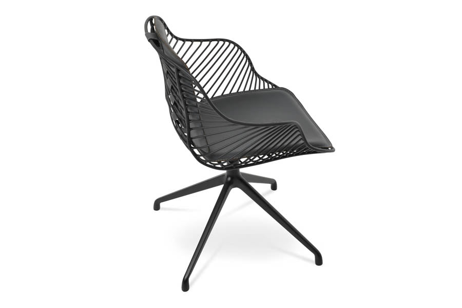 Zebra Arm Spider Swivel Chair by SohoConcept, showing side view of zebra arm spider swivel chair.