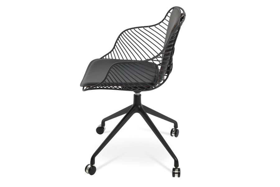 Zebra Arm Spider Swivel Chair by SohoConcept, showing side view of zebra arm spider swivel chair.