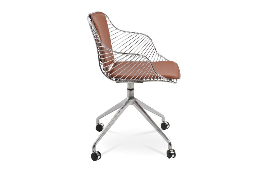 Zebra Arm Spider Swivel Chair by SohoConcept, showing side view of zebra arm spider swivel chair.