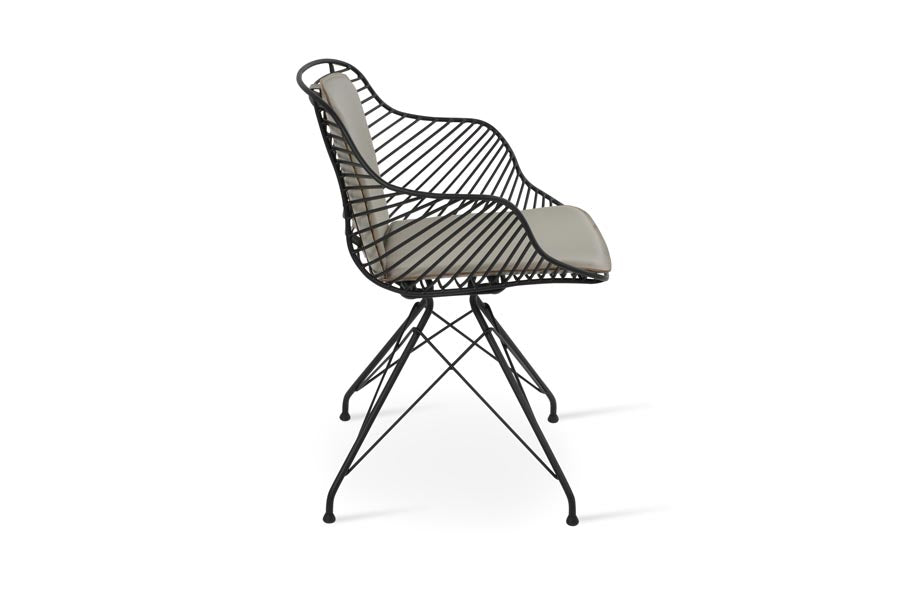 Zebra Armchair by SohoConcept, showing side view of zebra armchair.