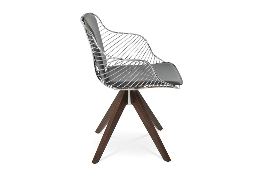 Zebra Pyramid Swivel Chair By Sohoconcept, showing side view of zebra pyramid swivel chair.