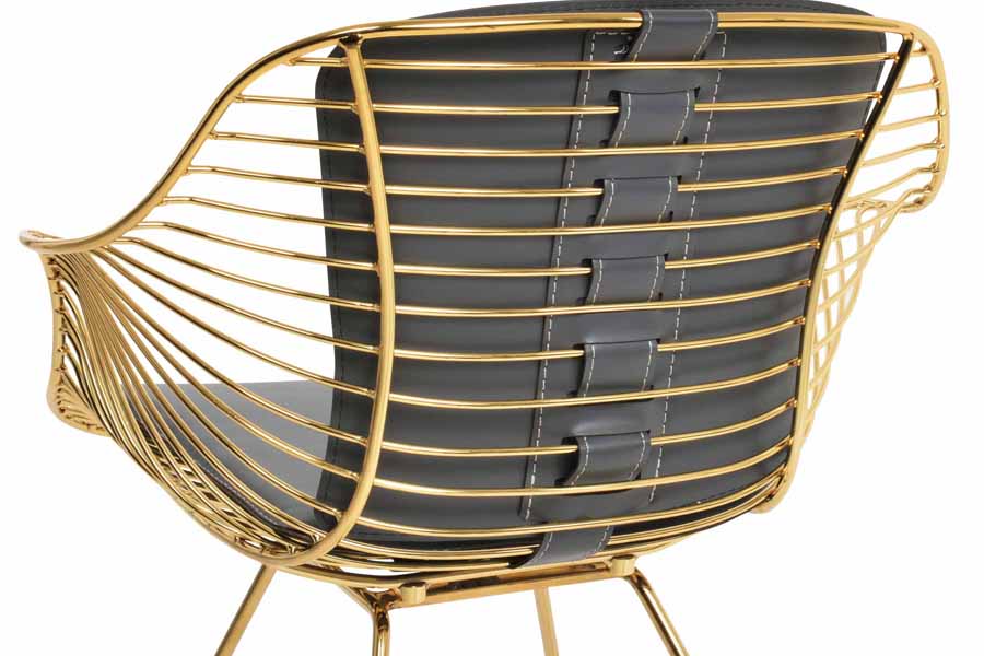 Zebra Wire Armchair by SohoConcept, showing back view of zebra wire armchair.