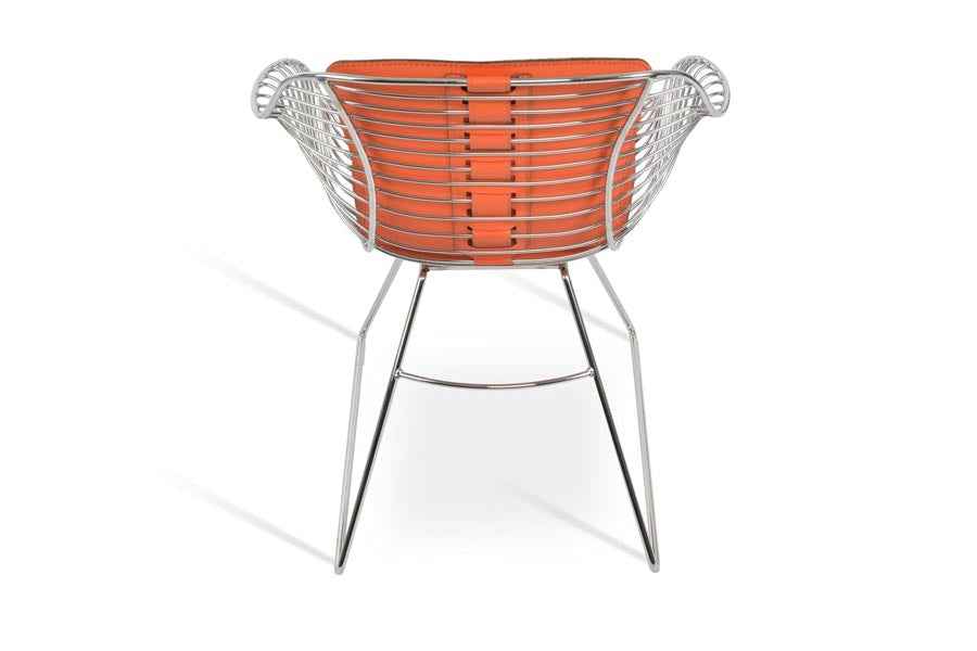 Zebra Wire Armchair by SohoConcept, showing back view of zebra wire armchair.