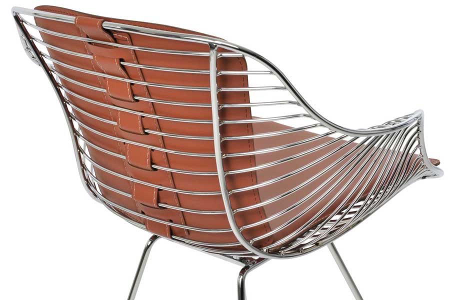 Zebra Wire Armchair by SohoConcept, showing closeup view of zebra wire armchair.