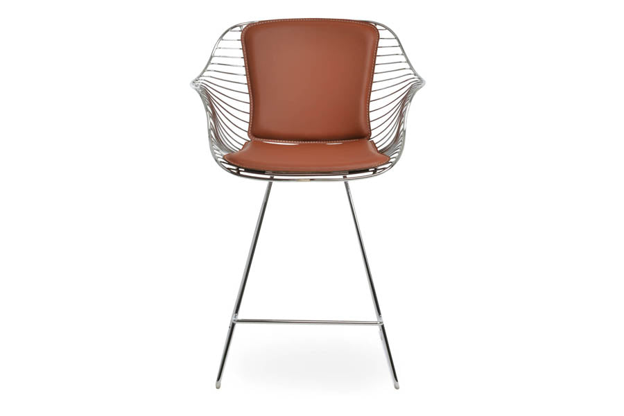Zebra Wire Stool by SohoConcept, showing front view of zebra wire stool.