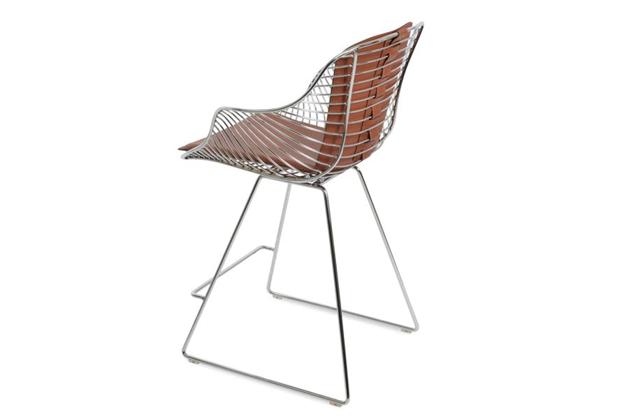 Zebra Wire Stool by SohoConcept, showing side view of zebra wire stool.