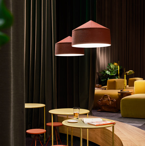 Zenc Pendant by Marset, showing zenc pendants in live shot.