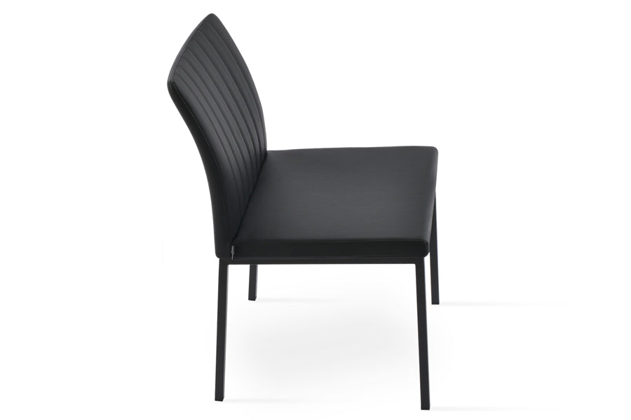 Zeyno Metal Dining Chair by SohoConcept, showing side view of metal dining chair.
