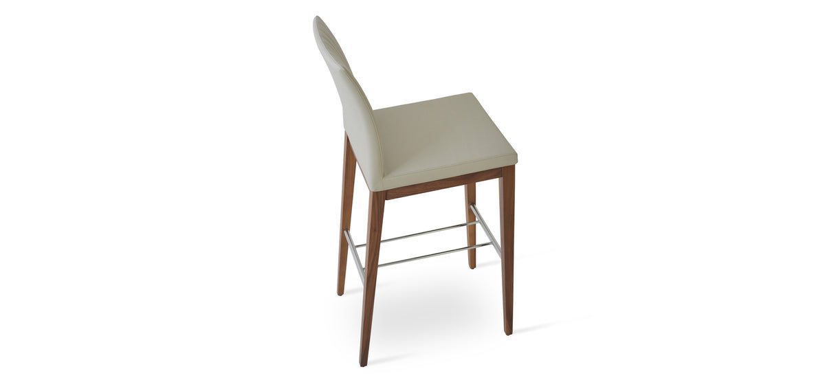 Zeyno Wood Stools by SohoConcept, showing back angle view of wood stool.
